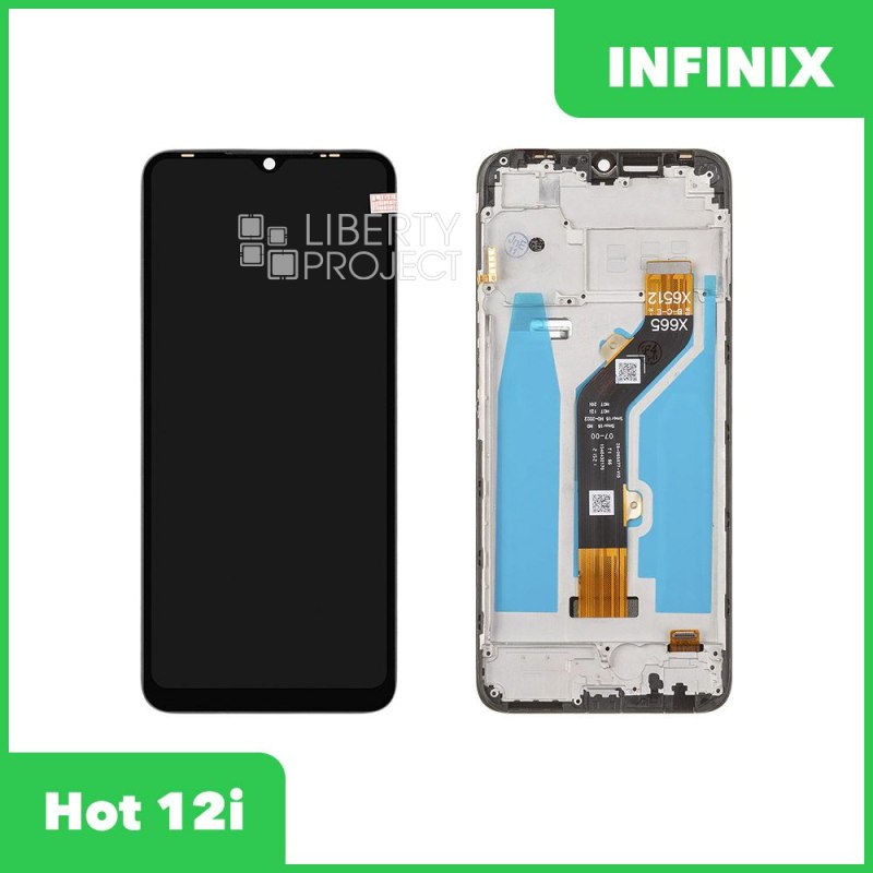 LCD дисплей для Infinix Hot 12i с тачскрином в рамке (черный) OR LCD