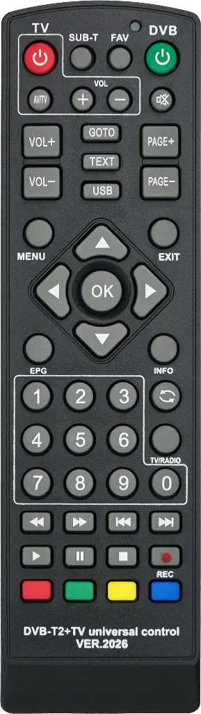 Пульт Huayu DVB-T2+TV Ver.2026 для ресивера