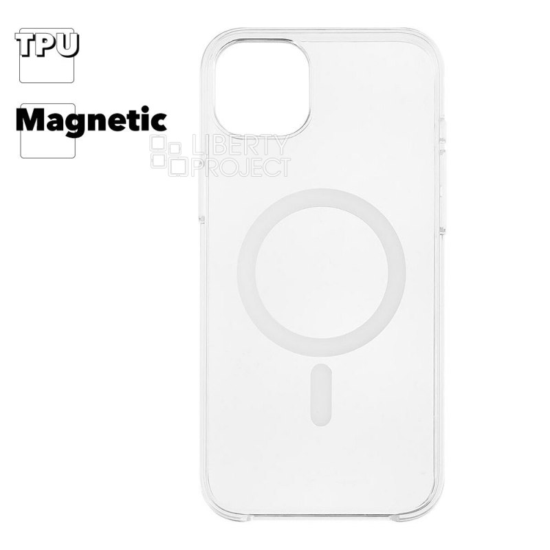 Защитная крышка для iPhone 14 Plus "Clear Case" MagSafe TPU (прозрачная)