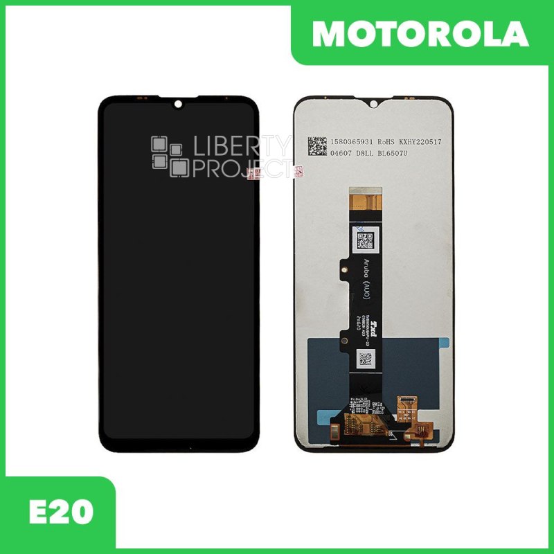 LCD дисплей для Motorola E20 в сборе с тачскрином (черный) Premium Quality