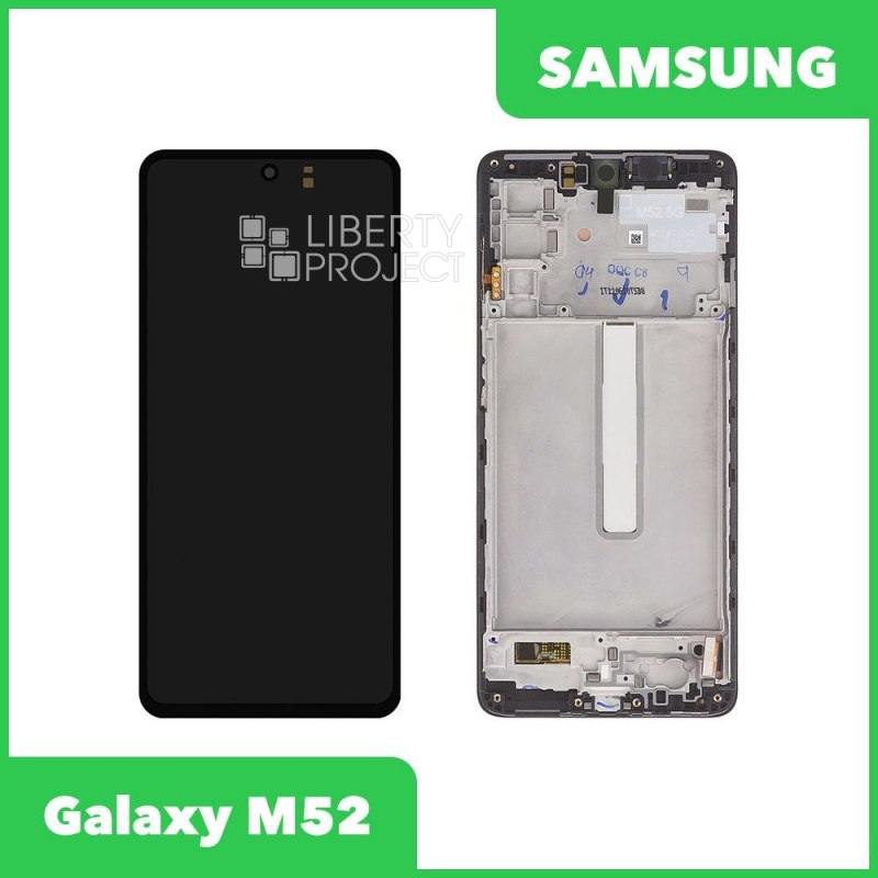 LCD дисплей для Samsung Galaxy M52 SM-M526 GH82-27124A в рамке (черный) 100% OR SP