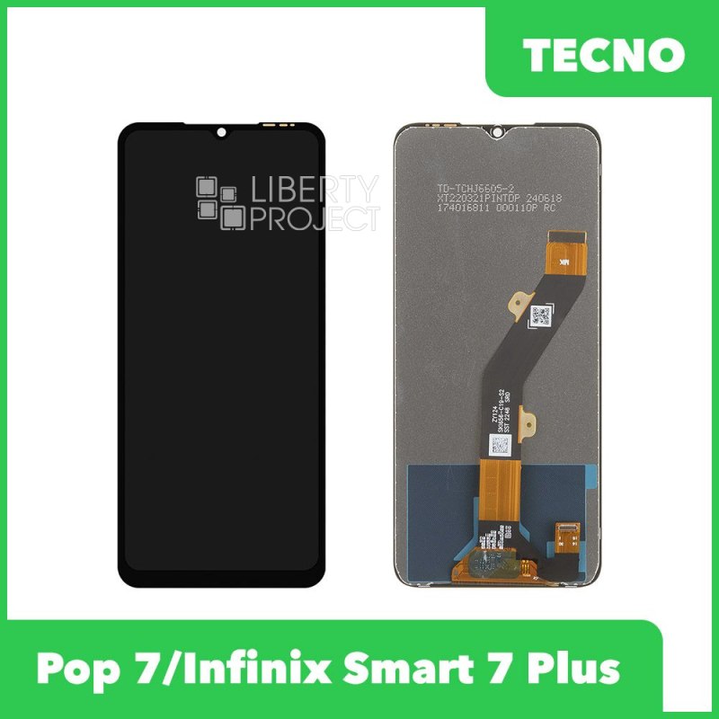 LCD дисплей для Infinix Smart 7 Plus (X6517)/Hot 30i/Tecno Pop 7 с тачскрином (черный)