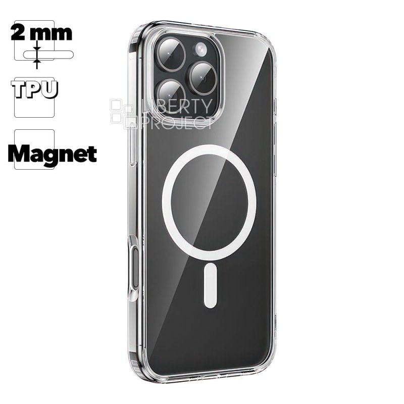 Чехол HOCO Magnetic для Apple iPhone 16 Pro Max, TPU (прозрачный)