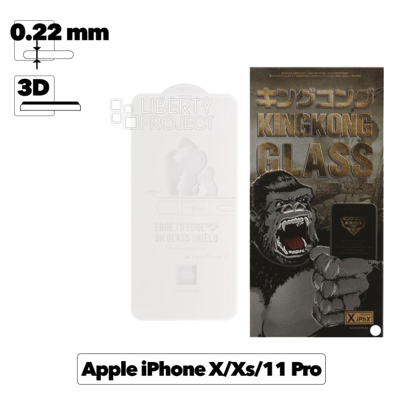 Защитное стекло WK Kingkong F. C. C. E. T. G. 3D для iPhone 11 Pro/X/Xs 0.22 мм, с белой рамкой