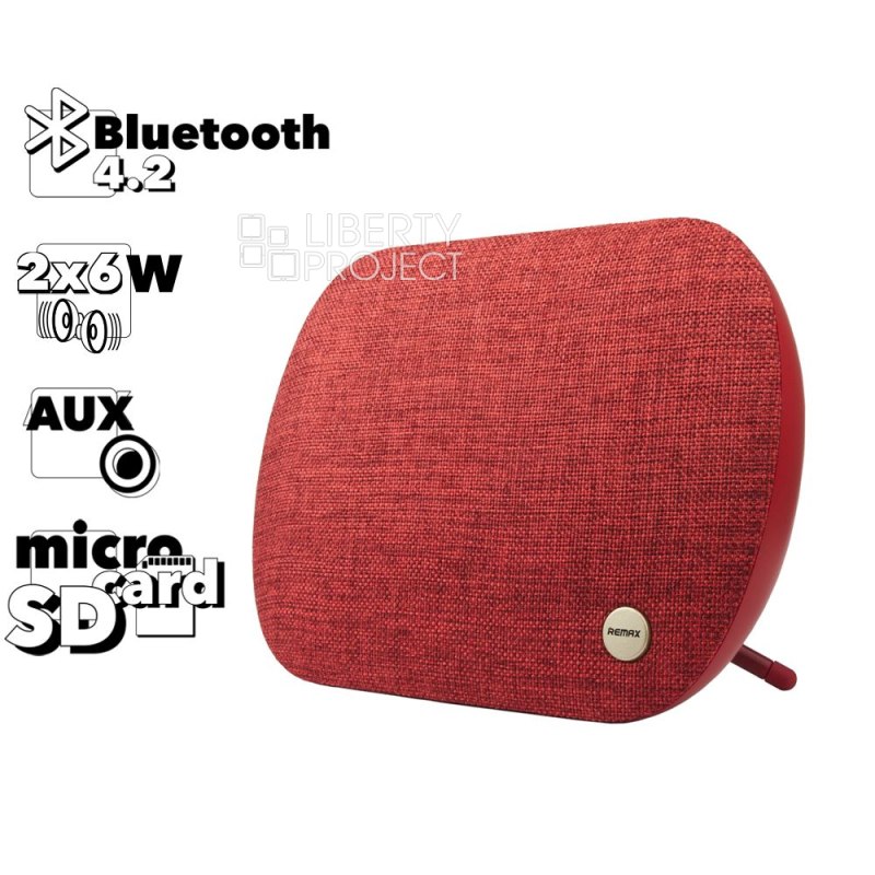 Bluetooth колонка REMAX RB-M19 BT4.2, 2x6W, AUX/microSD (красный)