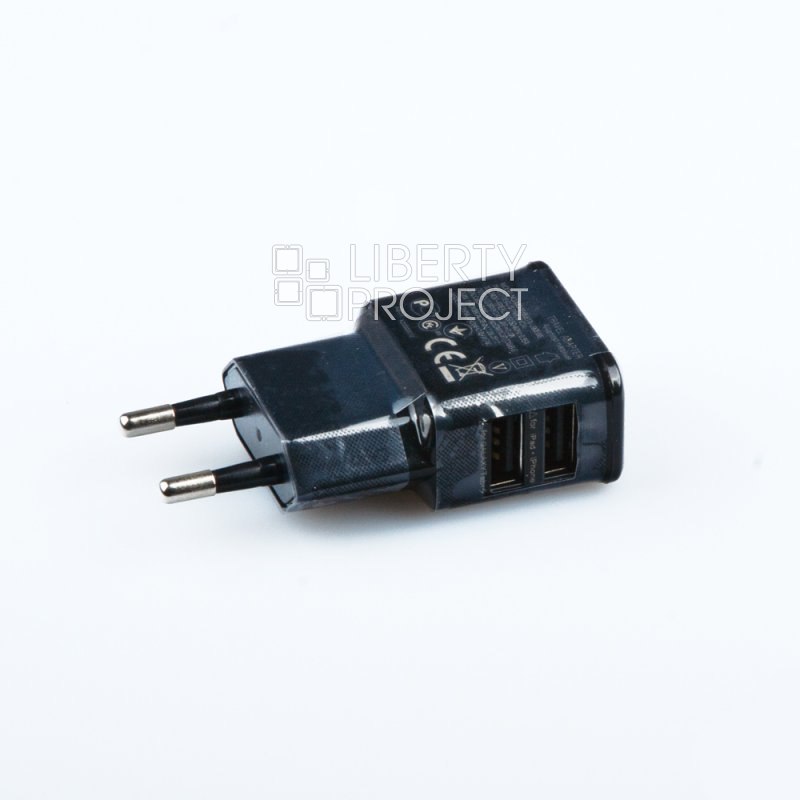 СЗУ 2 USB выхода 2А (черный/европакет) форма Samsung