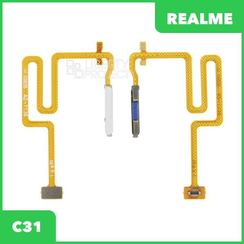 Шлейф/FLC Realme C31 (RMX3501) сканер отпечатка пальца (кнопка включения) (серебристый)