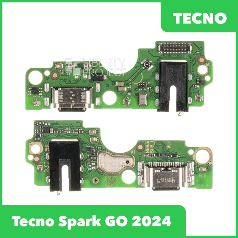 Шлейф/FLC Tecno Spark Go 2024 (BG6) на системный разъём/микрофон, ориг