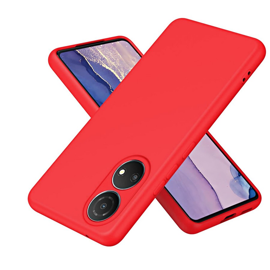 Силиконовая накладка без логотипа Silky soft-touch для Huawei Honor 90 красный