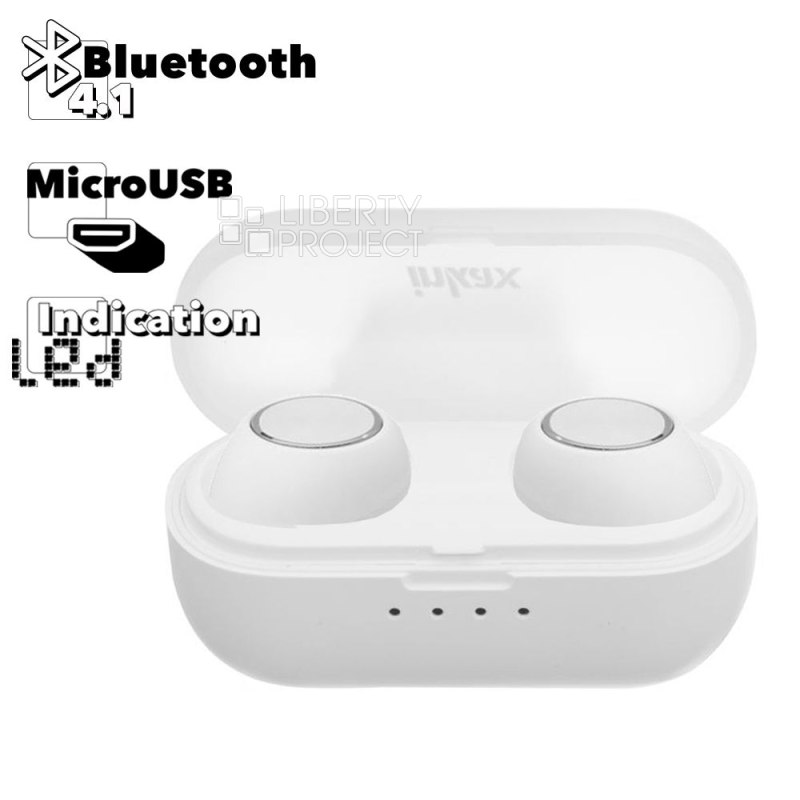 TWS гарнитура inkax HP-09 Binaural BT 4.1, внутриканальная (белый)