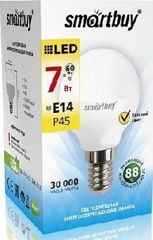 Светодиодная лампа SMARTBUY (SBL-P45-07-30K-E14) 7W/3000/E14