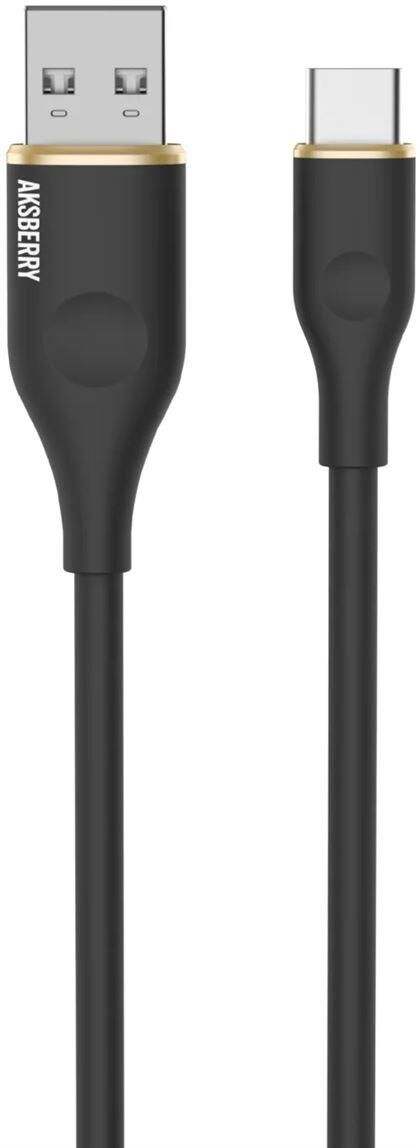 Кабель AKSBERRY (6900307830017) X162 Liquid silicone USB-A -Type-C, черный