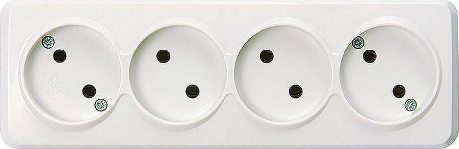 Розетка SMARTBUY (SBE-03w-10-S4-N) Юпитер, 4-местная, белый