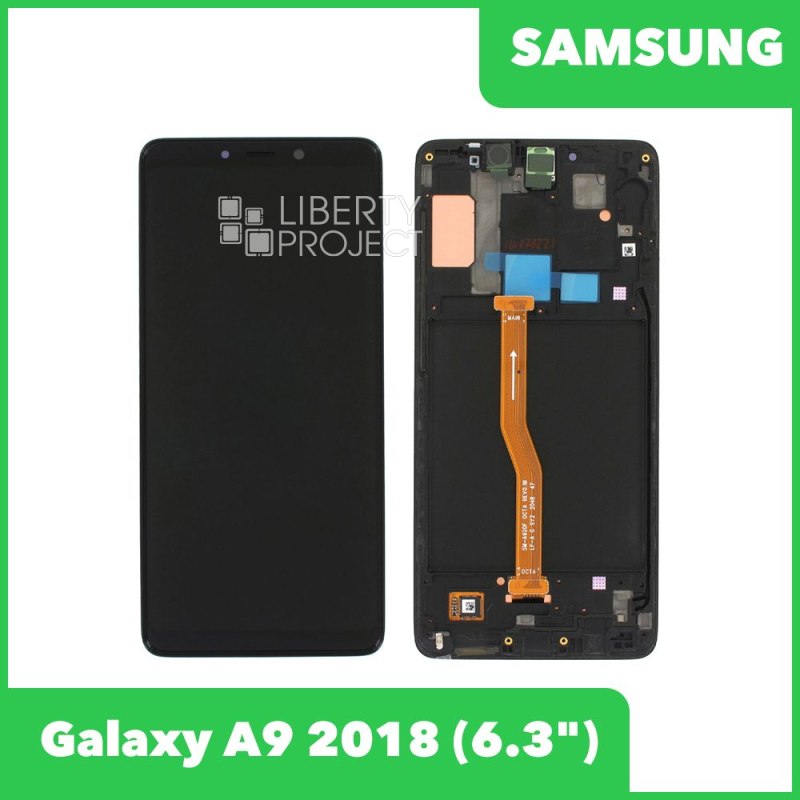LCD дисплей для Samsung Galaxy A9 2018 SM-A920 GH82-18308A в рамке (черный) 100% OR SP