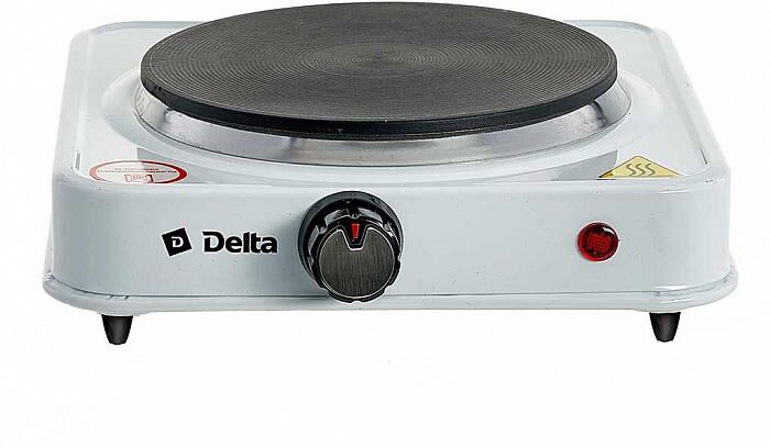 Плитка электрическая DELTA D-704 одноконфорочная диск белая (5)