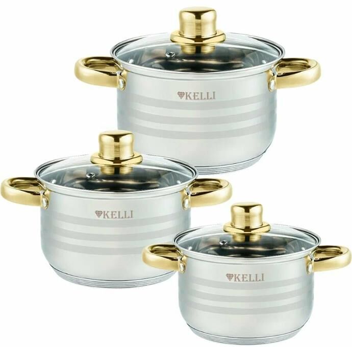 Набор посуды KELLI KL-4294 Gold (6 предметов)