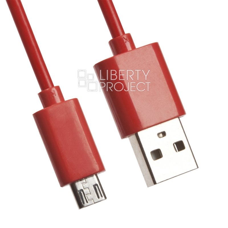 USB Дата-кабель Micro USB (красный/европакет) 1 метр