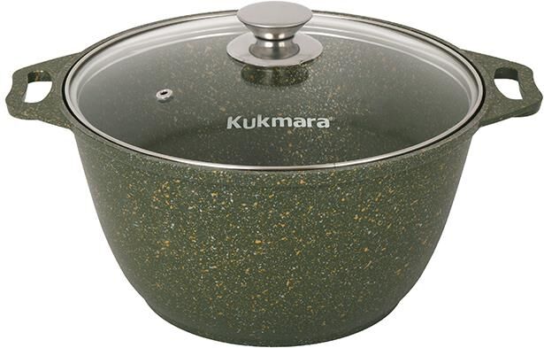 Кастрюля KUKMARA к41tsml а/пр литая 4,0л стекл/кр Trendy style malachite