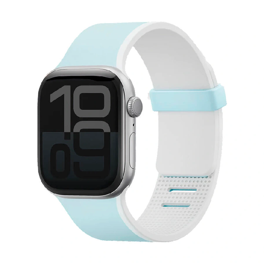 Ремешок UNIQ Revix IV совместимый с Apple Watch (42/41/40 mm) силикон с магнитными звеньями голубой/белый