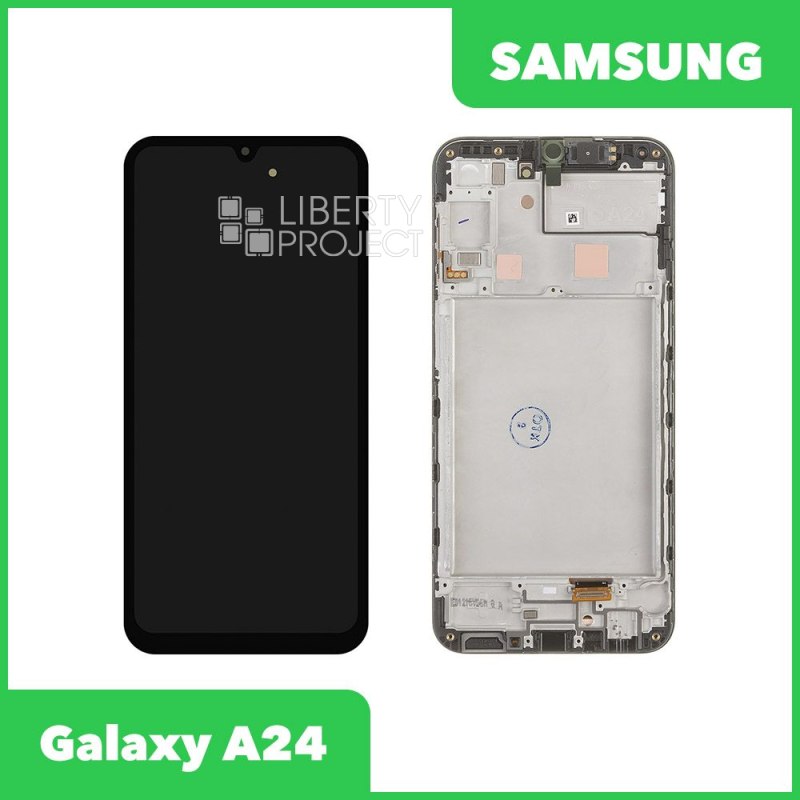 LCD дисплей для Samsung Galaxy A24 SM-A245F GH82-31240A/31241A в рамке (черный) 100% OR SP