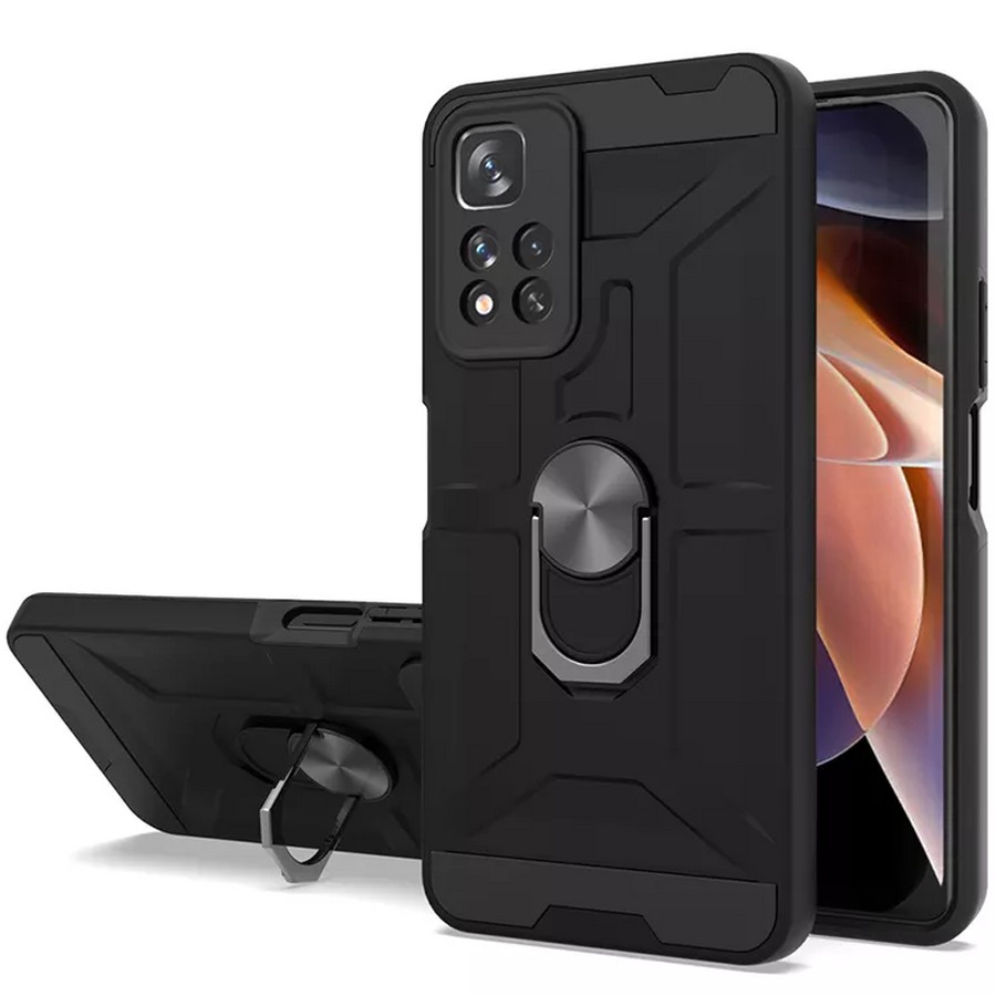 Противоударная накладка Armor Case с кольцом для Xiaomi Redmi Note 11 Pro 5G черный