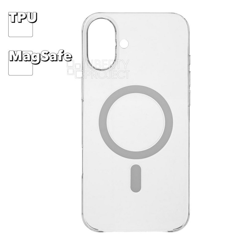 Защитная крышка для iPhone 16 Plus "Clear Case" MagSafe TPU (прозрачная)