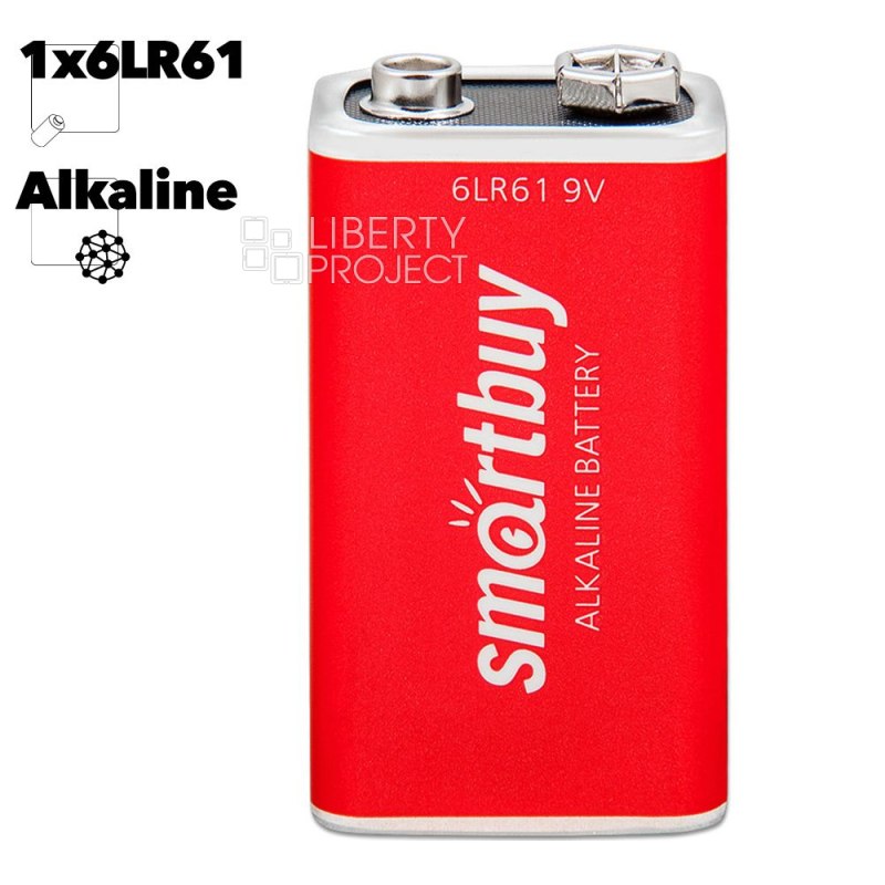 Батарейка алкалиновая Крона Smartbuy 6LR61/1B