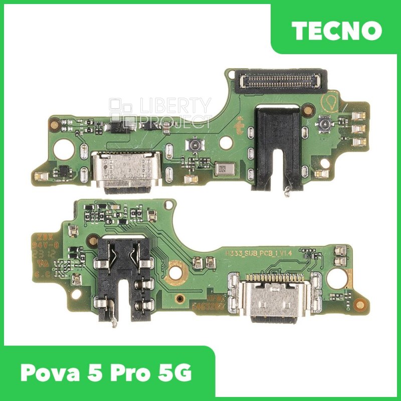 Шлейф/FLC Tecno Pova 5 Pro 5G (LH8n) на системный разъём/микрофон, ориг