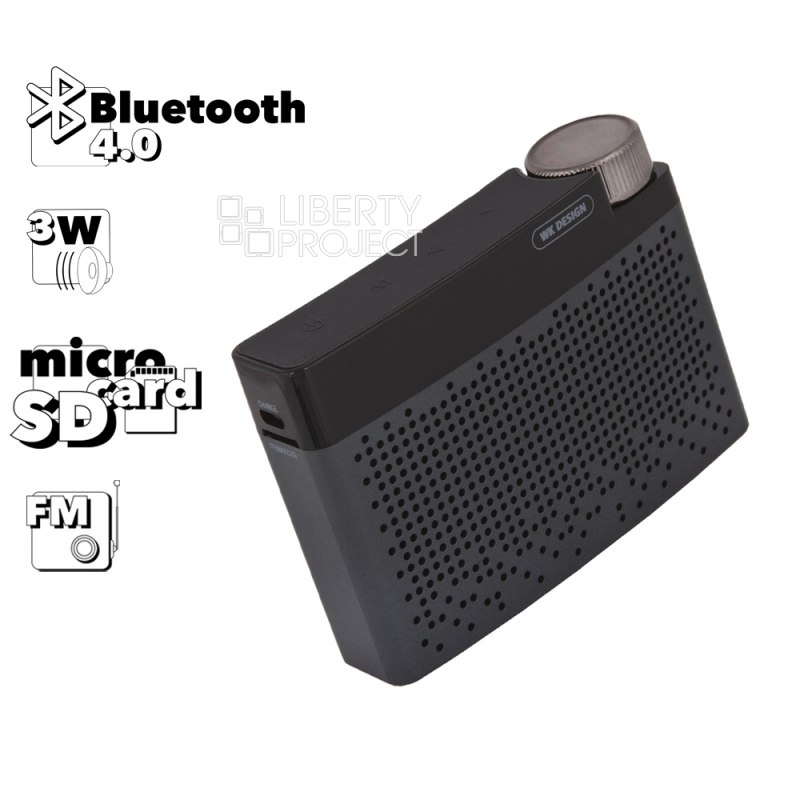 Bluetooth колонка WK SP330 BT 4.0, 3W, MicroSD/FM (серая)