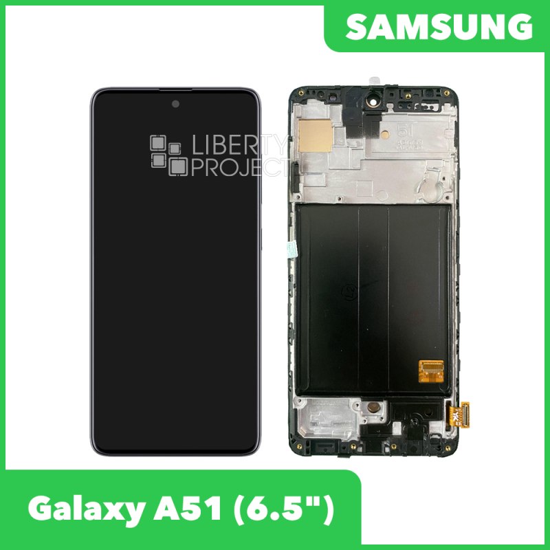 LCD дисплей для Samsung Galaxy A51 SM-A515 в сборе с тачскрином в рамке OLED Full Size (черный)