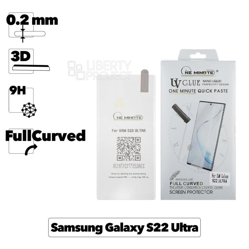 Защитное стекло "One Minute" для Samsung Galaxy S22 Ultra 3D UV Glue Nano Liquid Full Curved Glass
