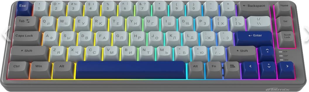 Клавиктура RITMIX RKB-568BL Blue голубой-серый