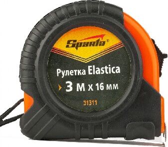 SPARTA Рулетка Elastica, 3 м х 16 мм, обрезиненный корпус 31311
