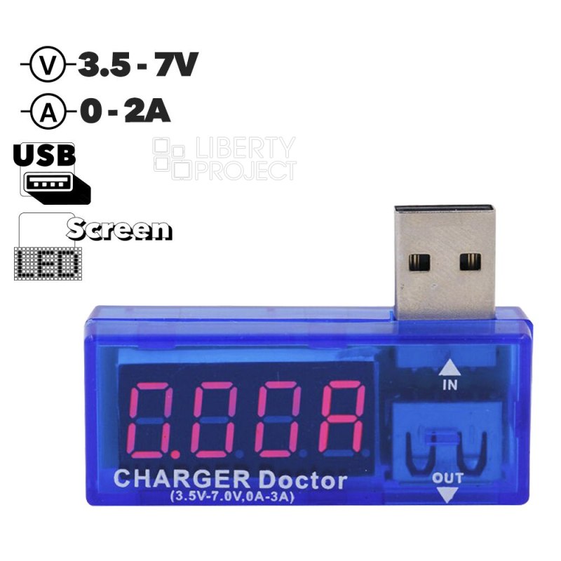 Тестер USB Charge Doctor (3.5-7,0V 0-3,0A)