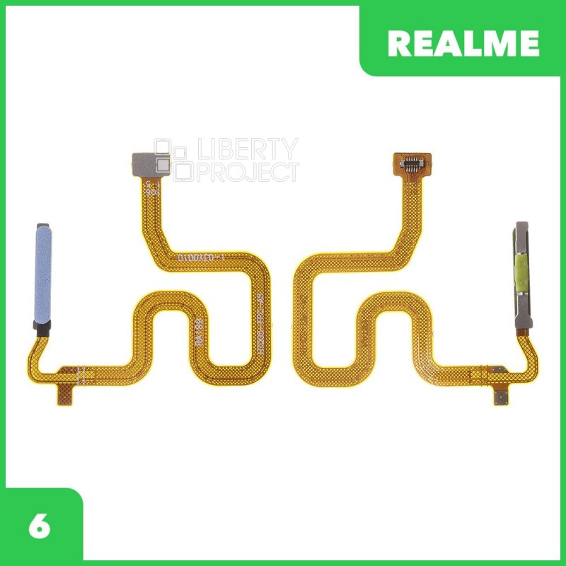 Шлейф для Realme 6 сканер отпечатка пальцев (синий)