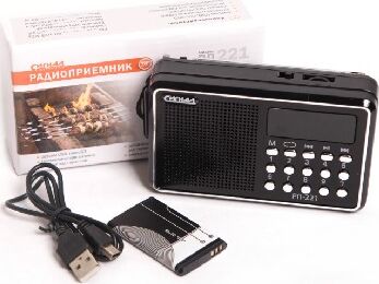 Радиоприемник СИГНАЛ РП-221 УКВ 88-108МГц, акб 400mAч, USB/microSD, дисплей