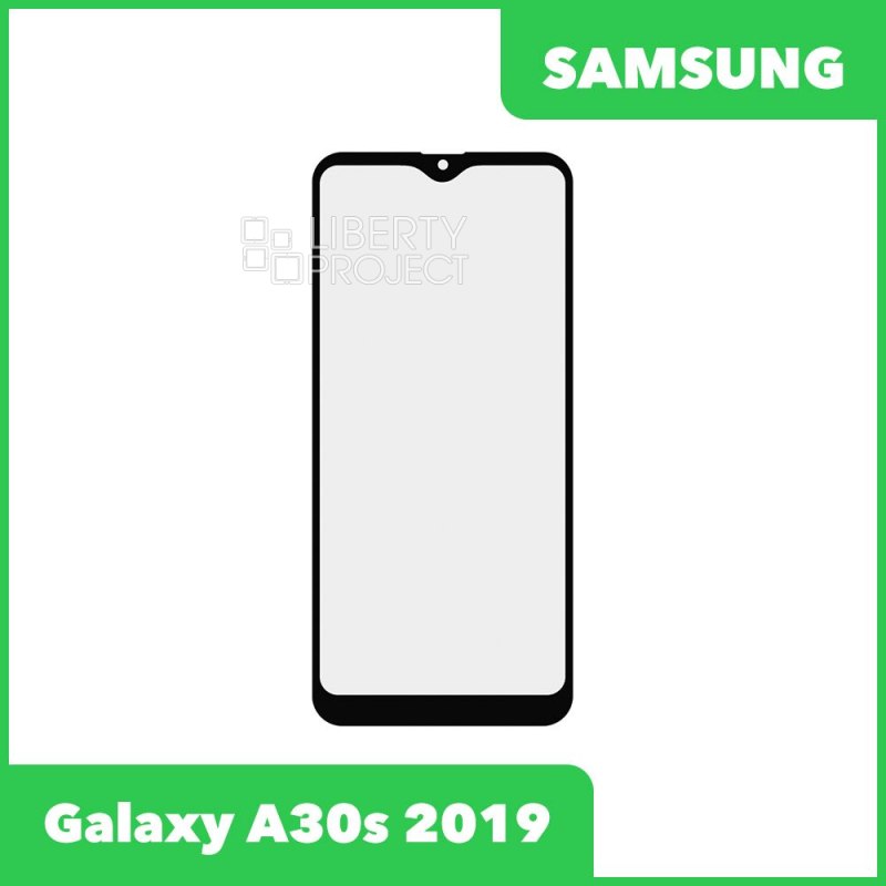 Стекло + OCA плёнка для переклейки Samsung A307F Galaxy A30s 2019 (черный)