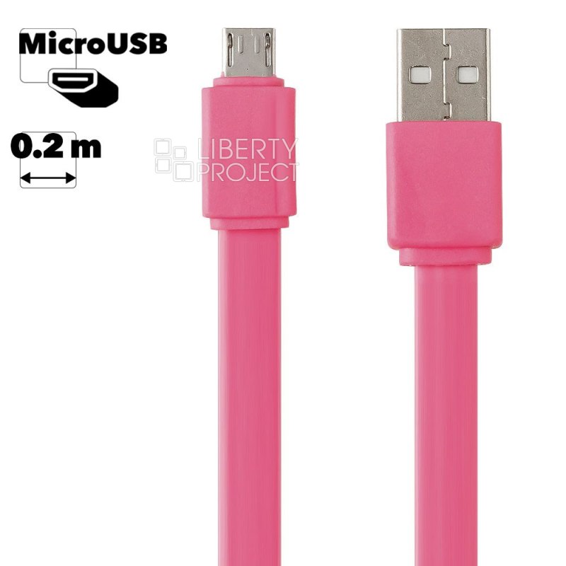 USB Дата-кабель "Stable and Faster" Micro USB 20 см. (розовый)