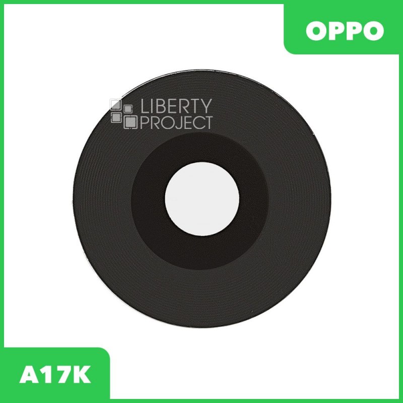 Стекло задней камеры для OPPO A17K (CPH2471) (без рамки) (черный)