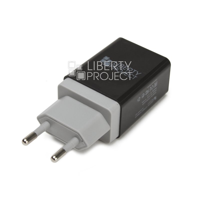 СЗУ "LP" с двумя USB выходами 2.1А "Brick Series" (черное/коробка)