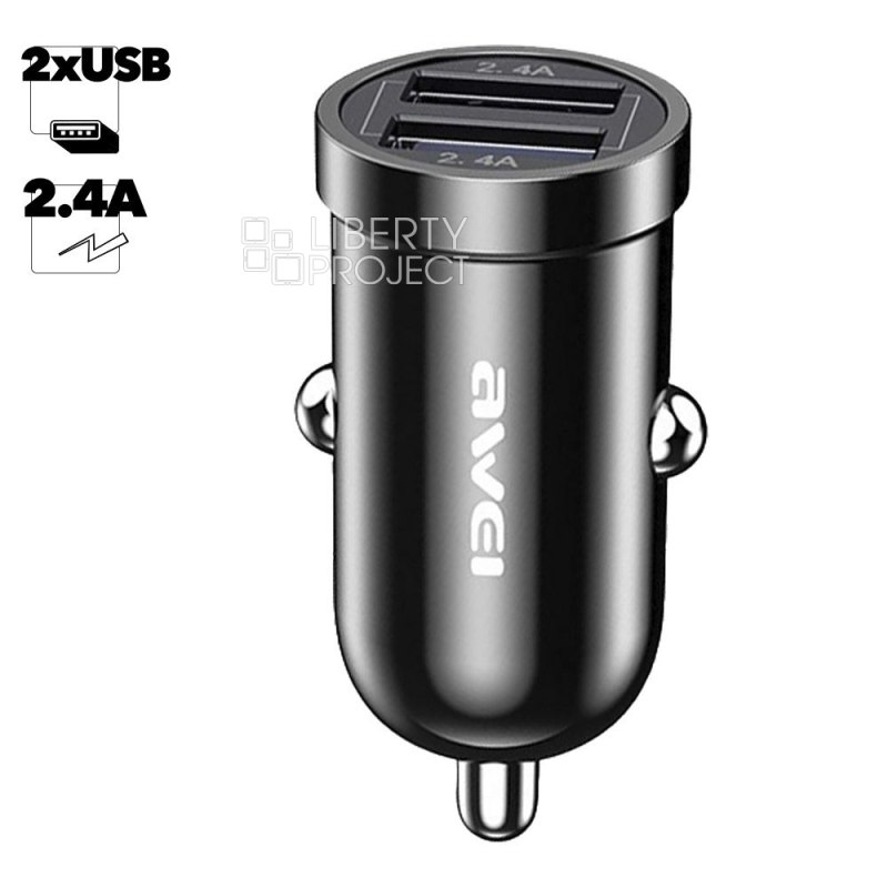 АЗУ AWEI C-826 2xUSB, 2.4А (черный)