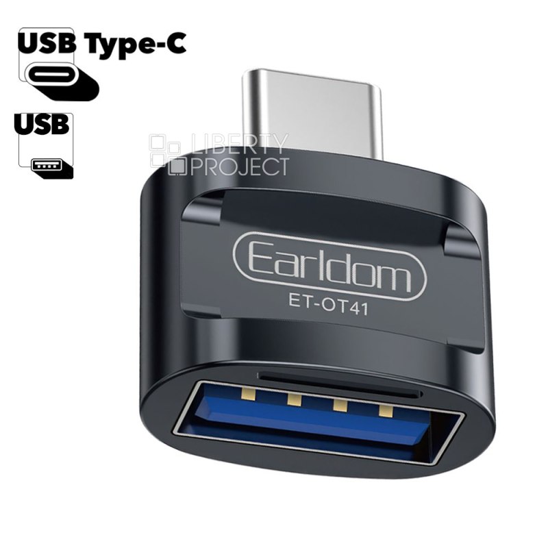 USB OTG Адаптер Earldom ET-OT41 Type-C (черный)