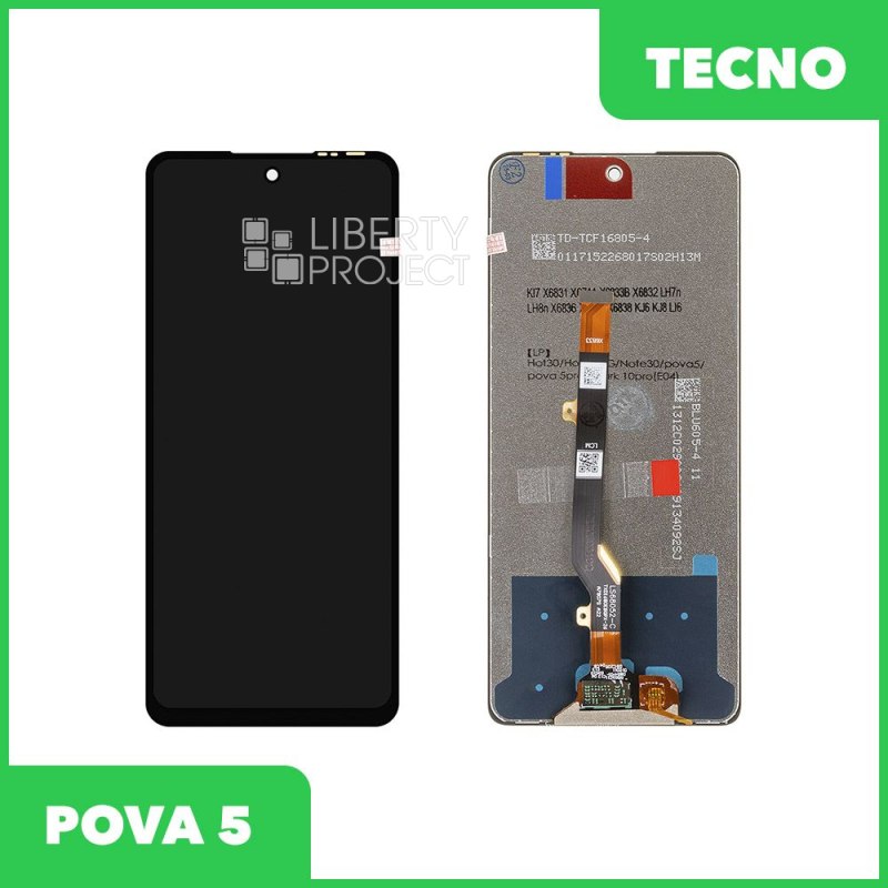 LCD дисплей для Tecno POVA 5/5 Pro 5G/6 Neo/Spark 10 Pro/20Pro/HOT 30/40 (черный) HD яркая подсветка