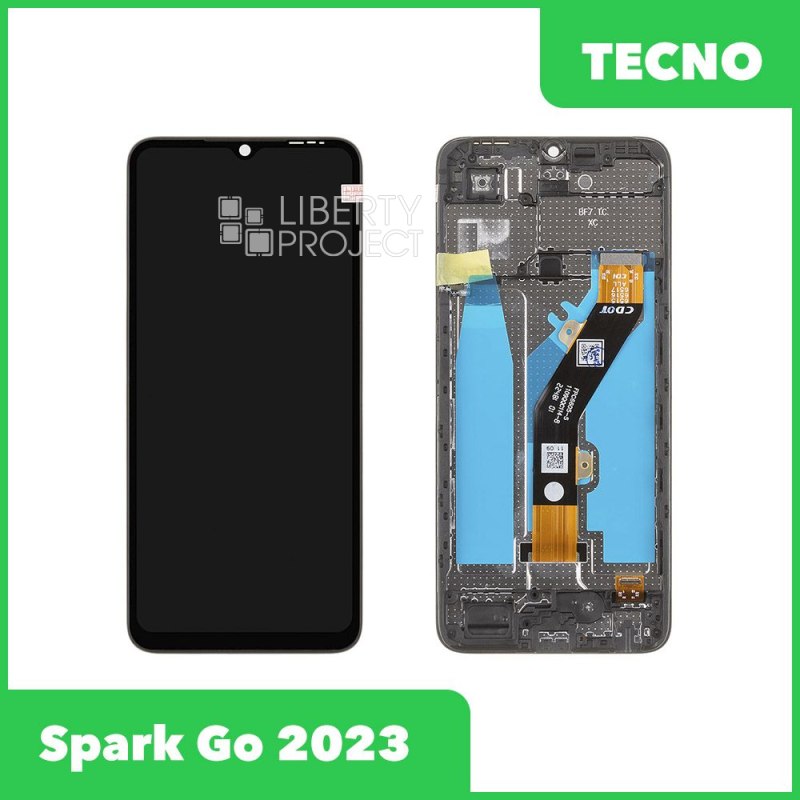 LCD дисплей для Tecno Spark Go 2023 (BF7) с тачскрином в рамке (черный) OR LCD