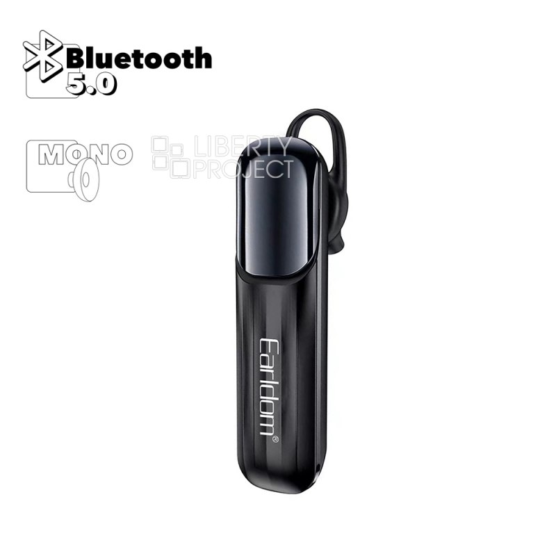 Bluetooth гарнитура Earldom ET-BH103 BT 5.0, вкладыши, моно (черный)