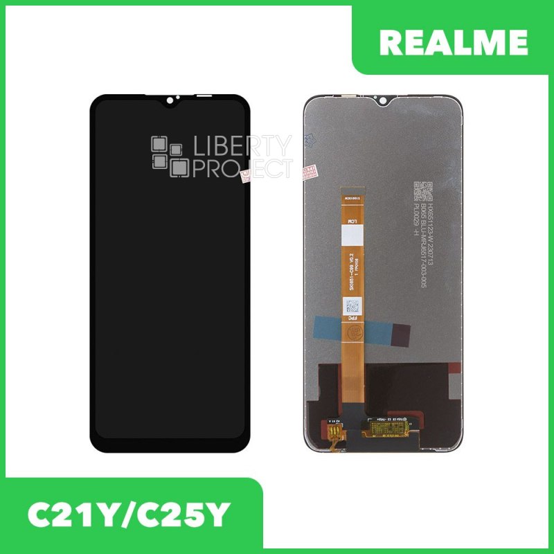 LCD дисплей для Realme C21Y (RMX 3261)/C25Y (RMX 3269) с тачскрином (черный)