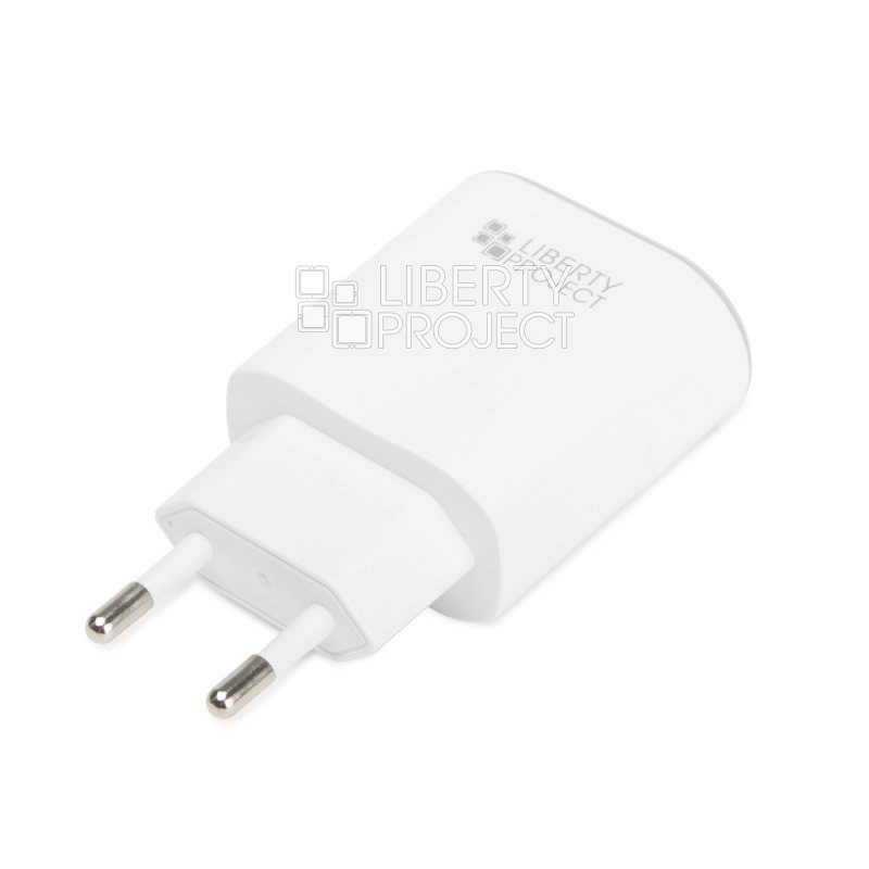 СЗУ "LP" с двумя выходами USB 2.4А + кабель USB Type-C "Classic Plus" (белое/коробка)