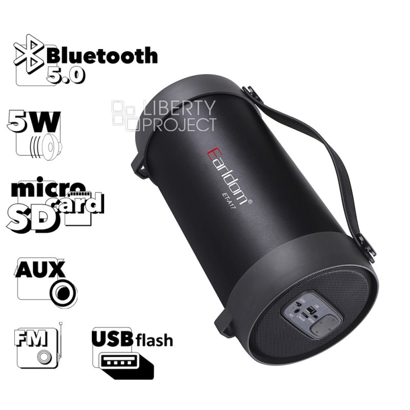 Bluetooth колонка Earldom ET-A17 BT 5.0, 5W, AUX/MicroSD/FM/USB (черный)