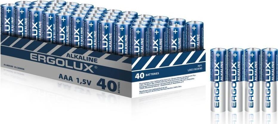 Батарейка ERGOLUX (14672) Alkaline BOX40 LR03