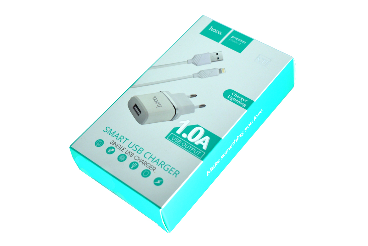 Зарядное устройство Hoco C11 СЗУ+USB Lighting 1a